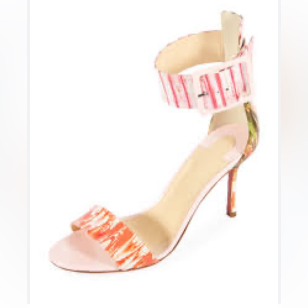 Christian Louboutin Blade Runana 85 Pink Patent Leather Strap Sandal Heels 39